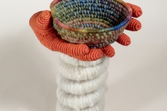 Two Hands (two hands feeding four mouths from a single ceramic bowl)