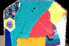 Yarnbombed Newspaper Rack